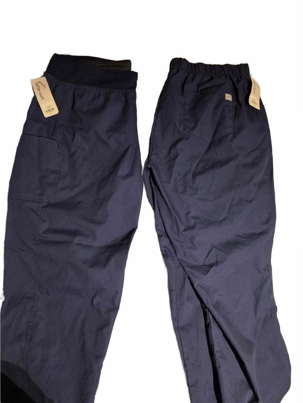 Butter Super Soft Women's XL Navy Blue Stretch Scrubs - Picture 3 of 7